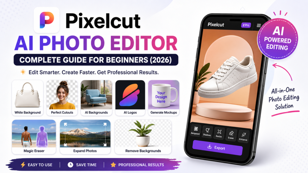 Pixelcut AI Photo Editor complete guide 2026 with background remover and AI editing features